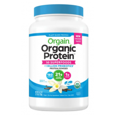 Orgain Organic Protein and Superfoods Plant Based Protein Powder, Vanilla Bean, 2.7 lbs